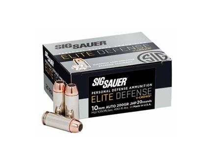 Sig Sauer Elite Performance 10mm Ammunition, 20 Rounds JHP 200Gr - E10MM20020