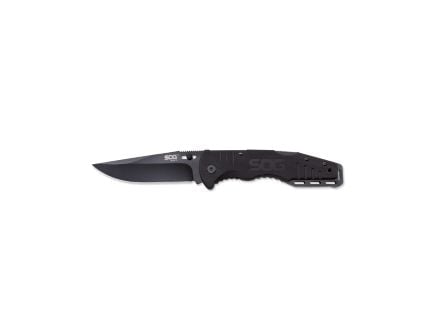 SOG Knives Salute 3.625" Clip Point Folding Knife, Black - SOGFF11CP