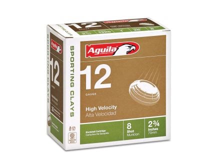 Aguila Competition 12 Gauge 2-3/4 inches 8 Shot 1-1/8 oz Sporting Clay Lead Shotshell, Birdshot, 25/Box - 1CHB1248
