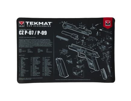 TekMat Cleaning Mat, Pistol Size, 11"x17", For CZ P07/P09, Black