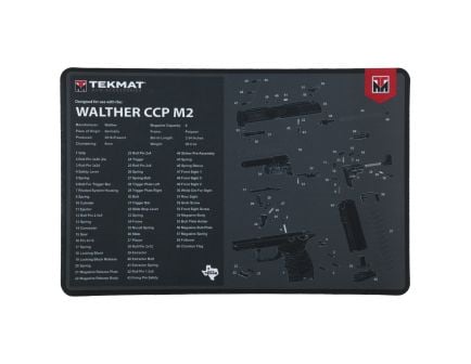 TekMat Cleaning Mat, Pistol Size, 11"x17", For Walther CCP M2, Black