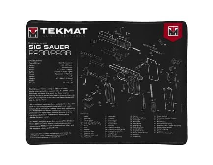 TekMat Ultra Mat, Sig Sauer P238, 15"x20" Black Cleaning Mat - TEKR20SIGP238
