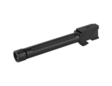 True Precision Barrel, 9mm, Black, Thread Protector, Threaded, Fits Glock 17, Nitride
