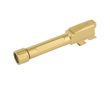 True Precision Threaded Barrel, 9mm, Gold, Fits Glock 43/43X, Titanium Nitride