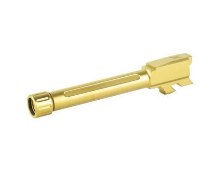 True Precision Barrel, 9mm, Gold, Thread Protector, Threaded, Glock 48, Titanium Nitride