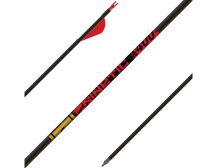 Gold Tip Kinetic 30" 7.60 GPI 500 Spine Hunting Arrow, Black/Red Pack of 6