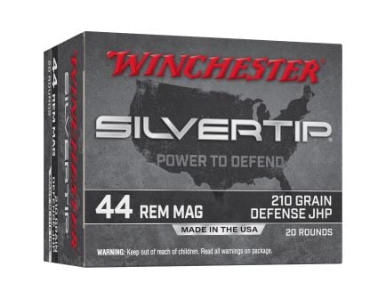 Winchester SILVERTIP .44 Mag Ammunition, 20 Rounds JHP 210Gr - W44MST
