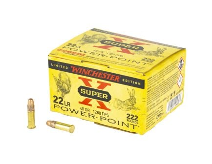 Winchester Super-X .22LR Ammunition, 222 Rounds Power Point 40Gr - X22LRPPB