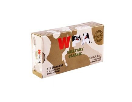 Wolf Steel Case 6.5 Grendel 100 gr FMJ 20 Rounds Ammunition - WPA65GrenFMJ