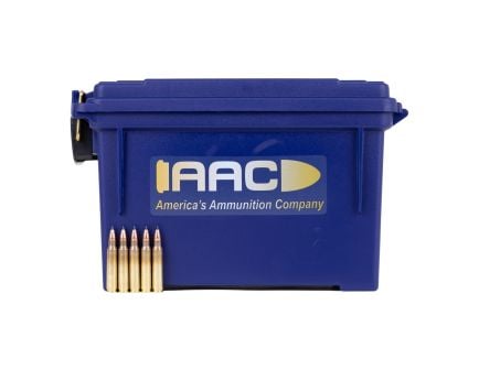 AAC "Sabre Blade Black Tip" 5.56 NATO 55 Grain Ammo 250rds With AAC Blue 30 Cal Ammo Can