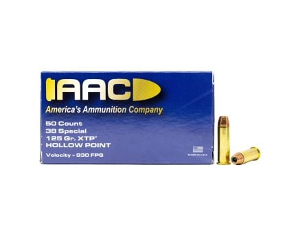 AAC 38 Special Ammo 125gr XTP Hollow Point 50rd Box