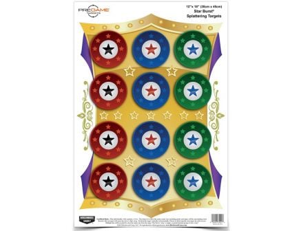 Birchwood Casey Pregame 12"x18" Star Burst Target, 8 Pack - BC-35572