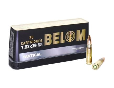 Belom Tactical 123 gr FMJ 7.62x39 Ammunition, 20 Rounds