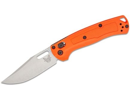 Benchmade Mini Taggedout Folding Clip Point Knife, Orange - 15533