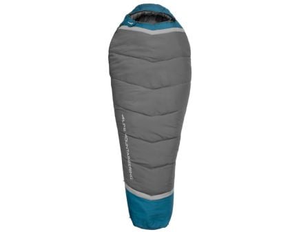 Alps Mountaineering Blaze 0 deg 80" x 32" Regular 60 oz Sleeping Bag, Charcoal/Blue Coral