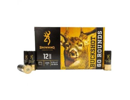 Browning Buckshot 2.75" 12 Gauge Ammo #9, 60rds - B193111223