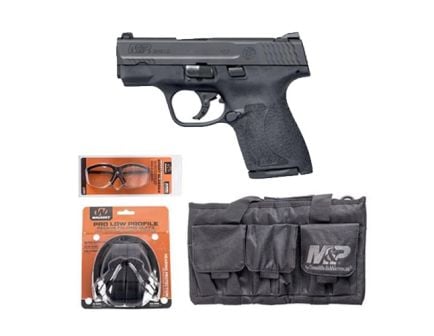 S&W M&P Shield 2.0 9mm Pistol With No Safety & S&W Pro Tac Single Handgun Case w/ Walker's Eyes & Ears
