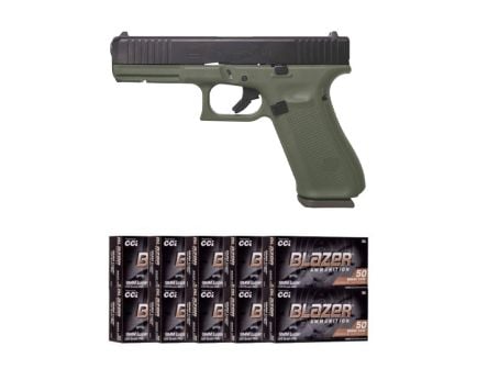 Glock G17 Gen5 9mm Pistol & 500 Rounds of CCI Blazer 9mm 124 Grain Ammo