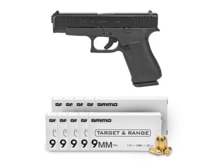 Glock G48 9mm Pistol & 500 Rounds of Ammo Inc 9mm FMJ 115 Grain Ammo