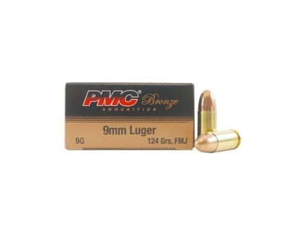 1000 Rounds of PMC Bronze 9mm FMJ 124 Grain Ammo