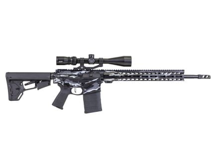 PSA Custom PA10 18" Mid .308 1/10 Nitride 15" Mlok Rifle, Flat FCG - Midnight Tiger Stripe Camo