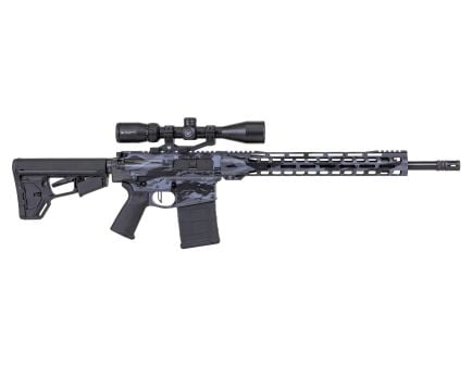 PSA Custom PA10 18" Mid .308 1/10 Nitride 15" Mlok Rifle, Flat FCG - Midnight Tiger Stripe Camo