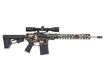 PSA Custom Gen3 PA10 18" Mid .308 1:10 SS 15" LTWT MLOK Rifle, 3.5lb Flat, Vortex, Woodland Camo