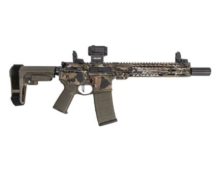 PSA Custom 10.5" SS 1/7 5.56 Pistol W/ 10.5" Mlok, Flat FCG, Holosun Red dot - Hollow Bottom Camo