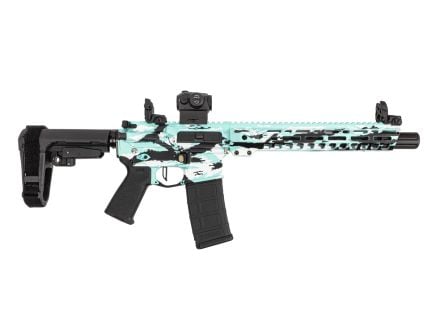 PSA Custom 10.5" 5.56 NATO 1/7 Pistol W/ 12" Slant Rail, PSA Custom Flatbow FCG, Romeo 5 - 80's Vibe Camo