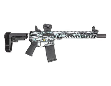 PSA Custom 10.5" 5.56 NATO 1/7 Pistol W/ 12" Slant Rail, PSA Custom Flatbow FCG, Romeo 5 - 80's Vibe Camo