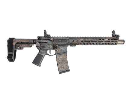 PSA Custom 10.5" Nitride 5.56 NATO W/ 12" Slant Rail, PSA Custom Flatbow FCG, Magpul Mbus Sights - Copper