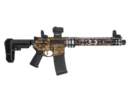 PSA Custom 11.5" 5.56 Nato 1/7 Nitride 12.5" Pistol W/ PSAC 3.5lb Flat FCG, MBUS, Holosun Red Dot - Nighthawk