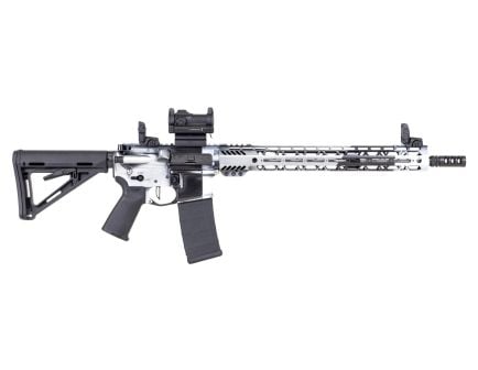 PSA Custom 5.56 16" SS 1/7 Rifle w/ PSA Custom Flatbow FCG, Romeo 7s Magpul Mbus - Silver Phantom