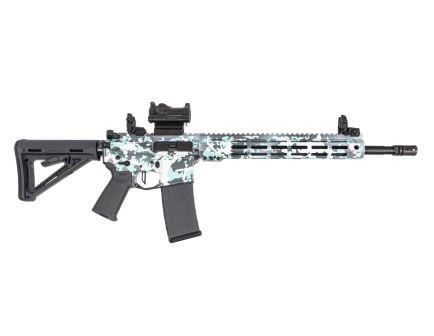 PSA Custom 16" 5.56 NATO Rifle W/ Flatbow FCG, Mbus Sights, Romeo 7s Red Dot - Icicle Camo