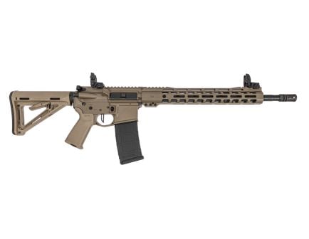 PSA Custom 16" Mid 5.56 1/7 Nit 13.5" Mlok Rifle W/ Mbus sights, Tan Furniture, Desert Rock
