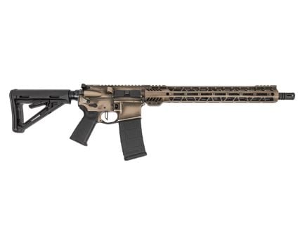 PSA Custom 16" M4 Carbine-Length 5.56 1:7 Nitride 15" LTWT MLOK W/ 3.5lb Flatbow FCG, Battle Tan