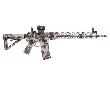 PSA Custom 16" 5.56 NATO 1:7 Nitride Rifle, 15" Rail, Muzzle Break, Mbus, Romeo5, Wraith Camo