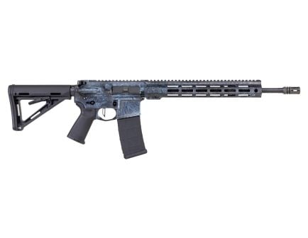 PSA Custom 16" 5.56 Nitride 1/7 Pencil Rifle W/ PSA Custom Flatbow FCG, Worn Ford Blue
