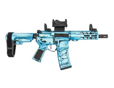 PSA Custom 556 Nato 7" Pistol W/ Flatbow FCG, Mbus Backup Sights, Romeo 7s Red dot - Outline