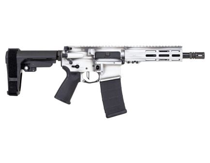PSA Custom 8.5" 5.56 NATO 1/7 Nitride Pistol W/ PSA Custom Flatbow FCG, White & Grey Battleworn