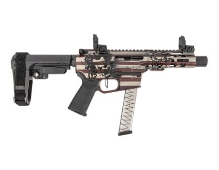 PSA Custom 4" 9mm 1:10 Pistol W/ PSA Custom Flatbow FCG, Magpul Mbus Sights - Sweettooth