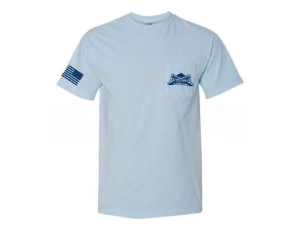 PSA Comfort Colors Pocket Tee, Chambray w/ Blue Logo