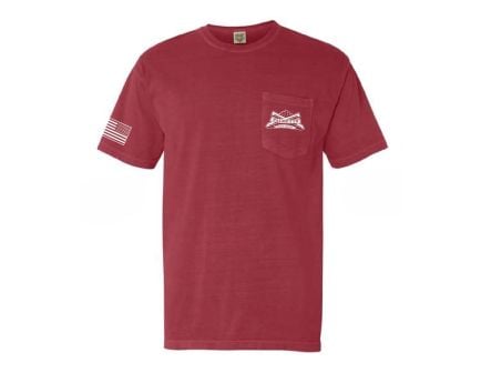 PSA Comfort Colors Pocket T-Shirt, Crimson w/ White Logo