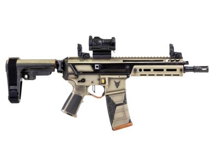 PSA Custom Jakl 8.5" 300 Blackout Pistol W/ PSA Custom Flatbow FCG, Romeo 7s Green Dot, Gold Rush