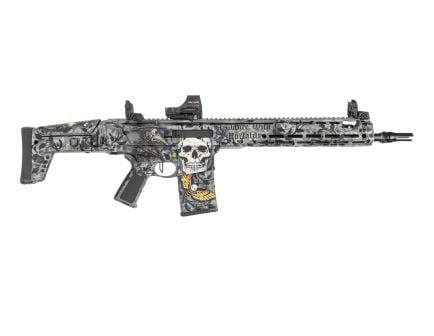 PSA Custom Jakl .308 14.5" P&W Rifle W/ Flatbow FCG, Mbus Sights, Holosun Red Dot - Plague Doctor