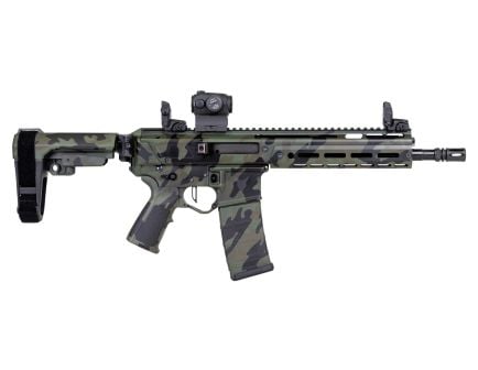 PSA Custom Jakl 10.5" 5.56 NATO 1/7 Nitride Pistol, Flat FCG, Romeo 5 Red Dot, Spanish Moss Camo