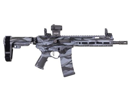 PSA Custom Jakl 10.5" 5.56 NATO 1/7 Nitride Pistol, Flat FCG, Holosun, Smokey Tiger Stripe Camo