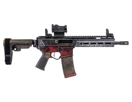 PSA Custom Jakl 10.5" 5.56 NATO 1/7 Nitride Pistol W/ PSA Custom Flatbow FCG, Romeo 7 Green Dot - Weathered Patina