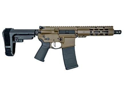 PSA Custom 7.5" Pistol-length 300AAC 1/8 Phos. 7" Lightweight MLok Pistol, 3.5lb Flat FCG, Coyote