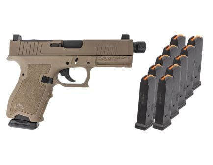 PSA Dagger Compact 9mm RMR Pistol W/Threaded Barrel, 10 - 15rd Magazines, & Pistol Case, Flat Dark Earth